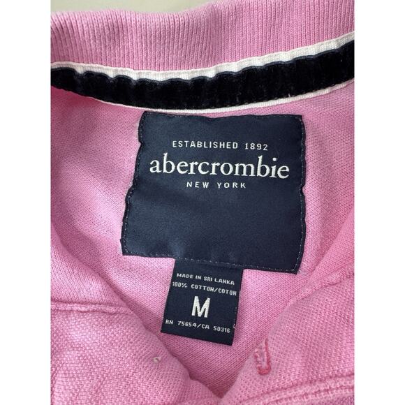 VTG Y2K Abercrombie & Fitch Women’s Polo M Pink Moose Preppy College Millennial - Picture 6 of 14